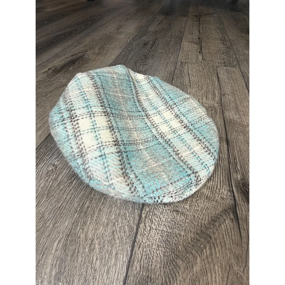 Banana Republic Plaid Wool Blend Newsboy Flat Cap Blue S/M Cabbie Ivy Hat